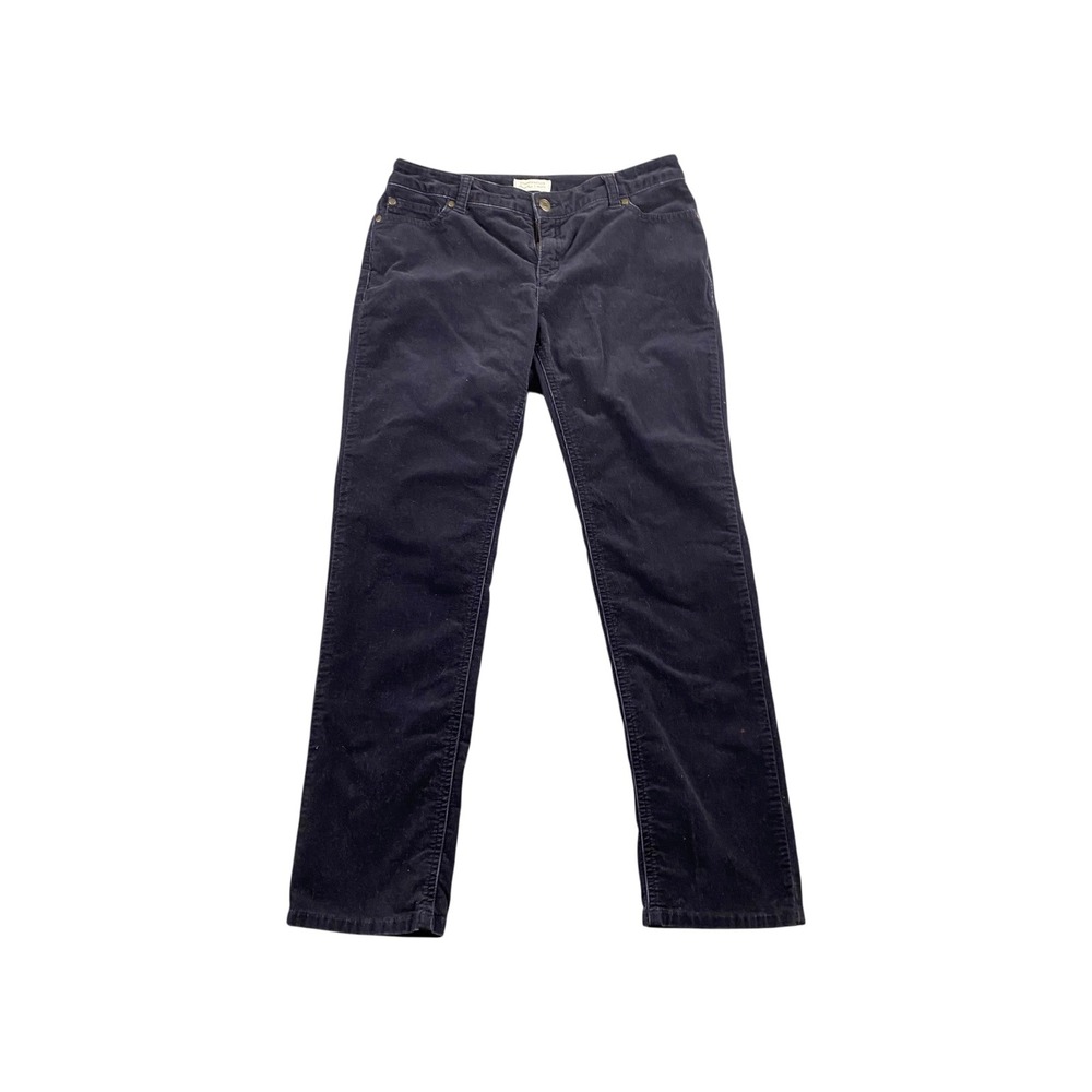 Charter Club Womens Petite Corduroy Pants Navy Blue Size 6P Straight Leg
